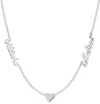 customised Necklace with Heart & 2 Names