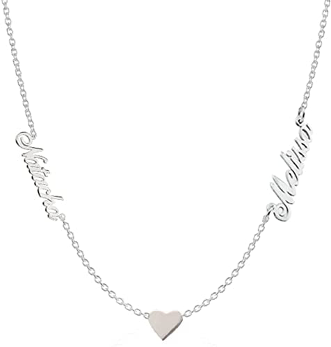 customised Necklace with Heart & 2 Names