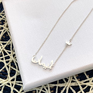 arabic name necklace with crown