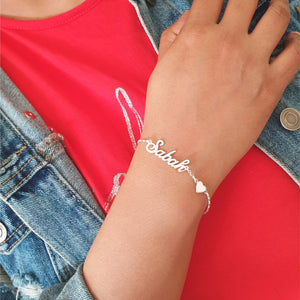 Personalised bracelet with heart charm in dubai sharjah