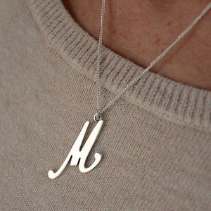 Personalized Initial Necklace in Cursive Fonts