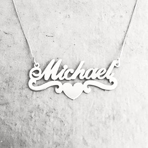 customised Name Necklace with Heart