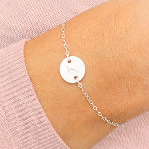 Round Disc Bracelet with Engraving-