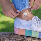 Customised Heart Anklet with Name Engraving