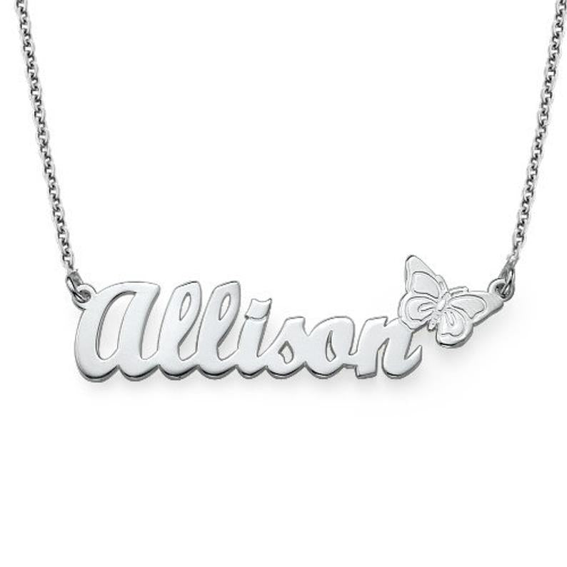 custom Name Necklace with butterfly