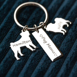 Gift for pet’s lover key ring with pet’s charms