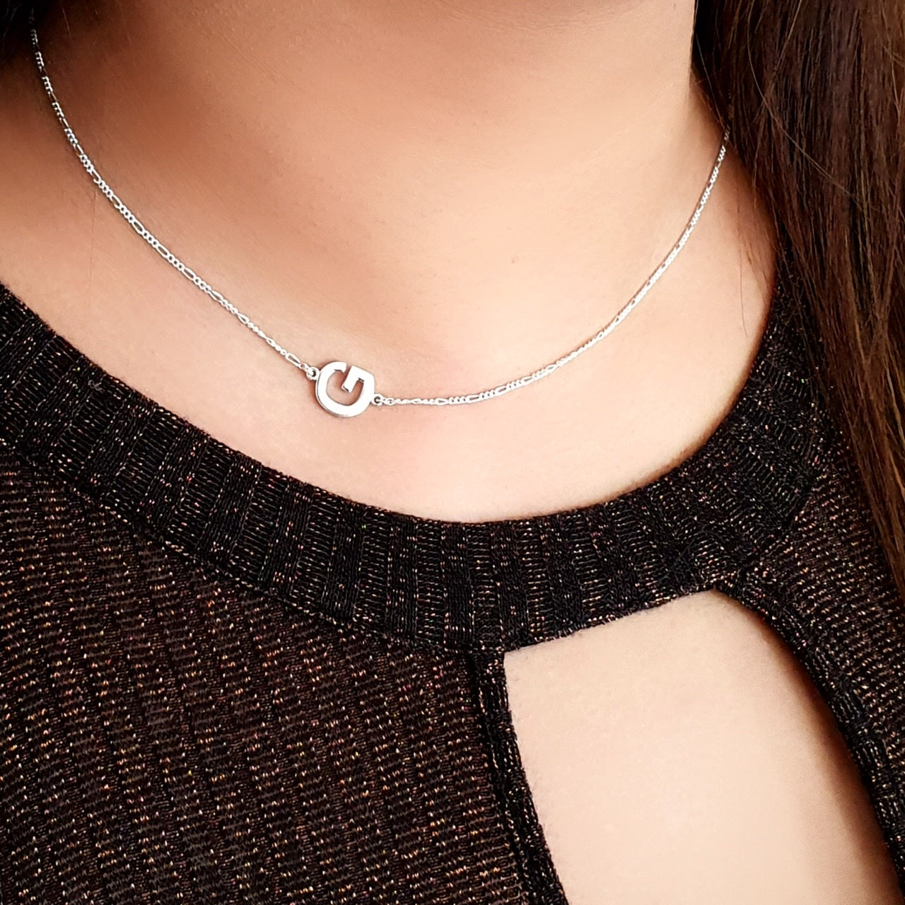 Personalized Sideways Initial Necklace In dubai abudhabi