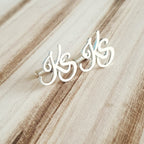 Personalized cufflinks with cursive initials in dubai abudhabi uae