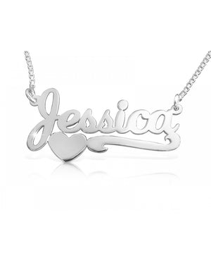 custom Name Necklace with Heart