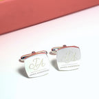 Gift idea for men Customized Square Cufflinks with initials and name in dubai
