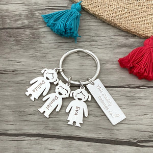 Family Key rings with children charms